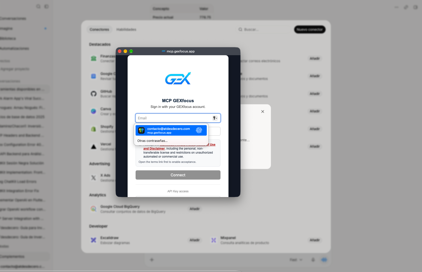 Step 3 — Sign in and authorize GEXfocus in Grok